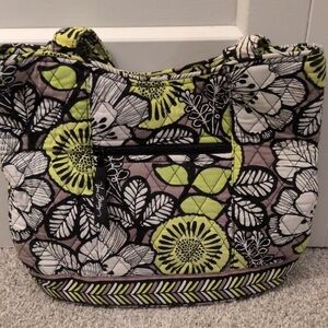 NWOT Vera Bradley Black and Green Floral Tote